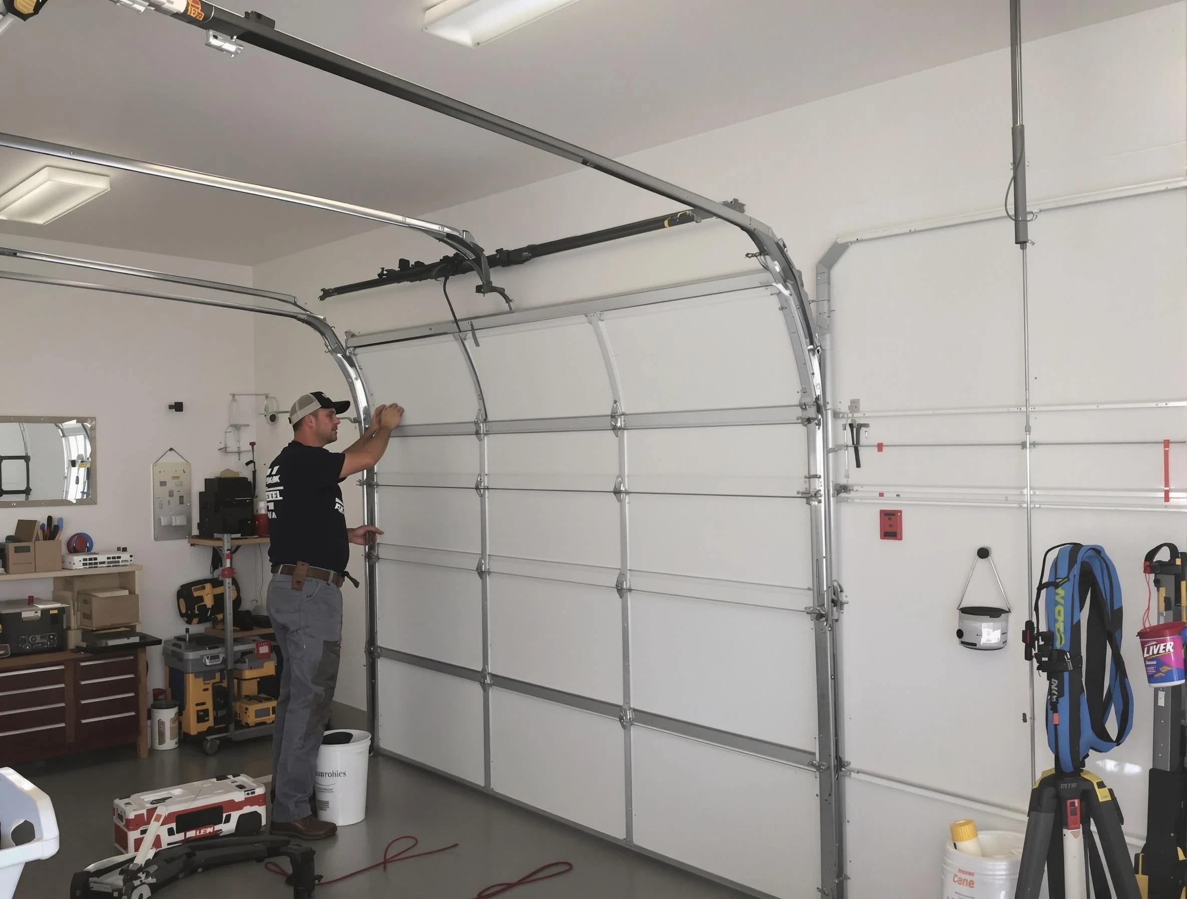 Edison Garage Door Repair team installing new garage door in Edison