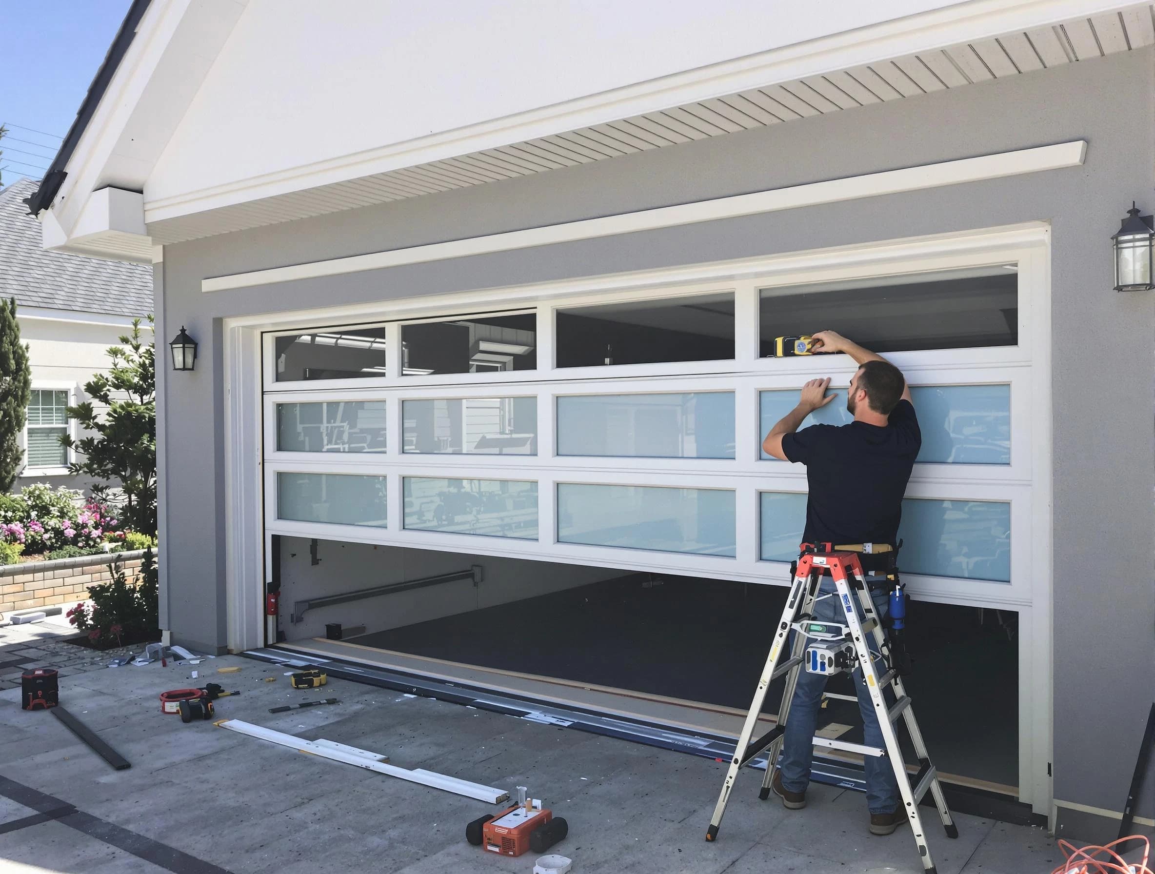 Edison Garage Door Repair team performing garage door replacement in Edison