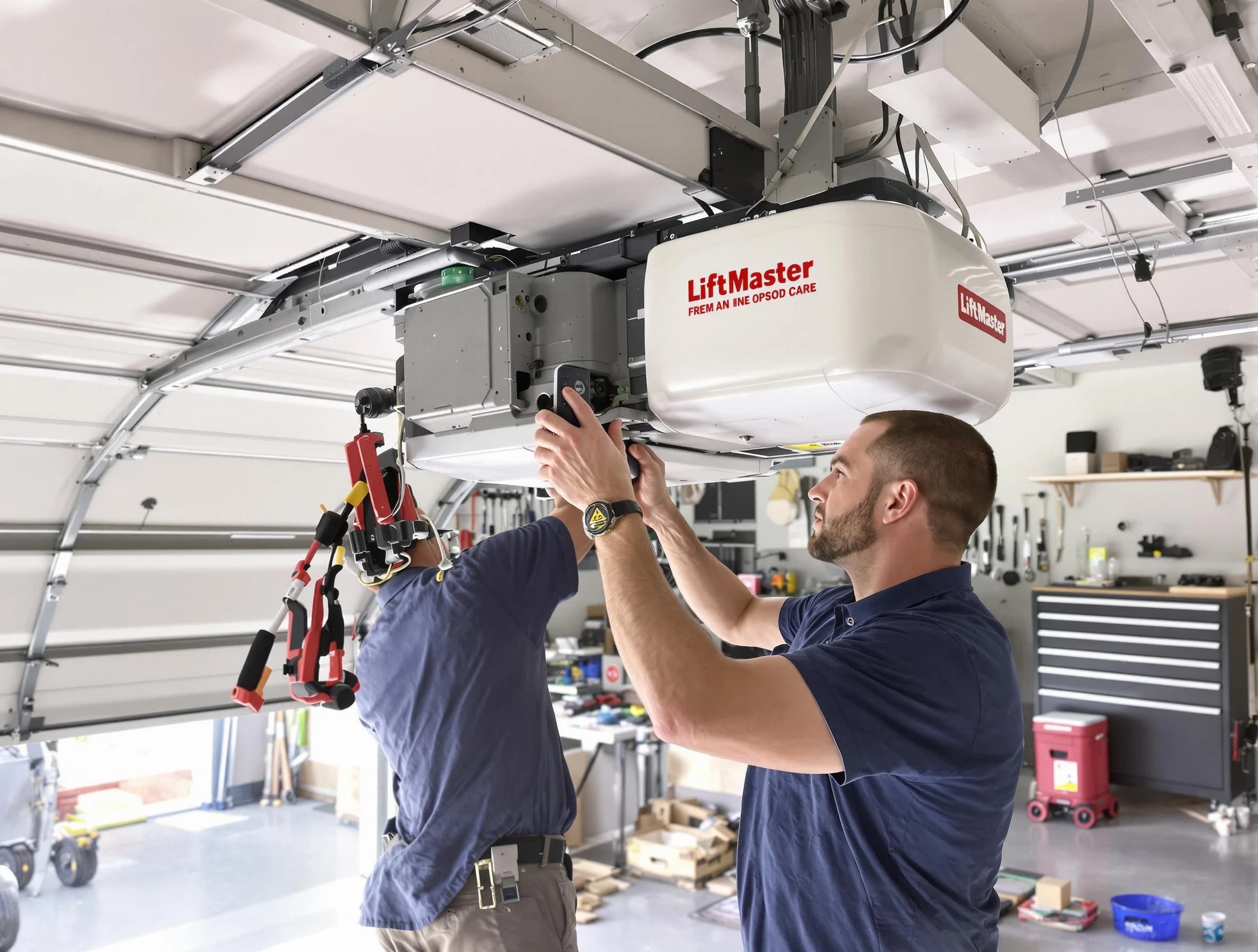 Edison Garage Door Repair technician performing advanced diagnostics on garage opener in Edison