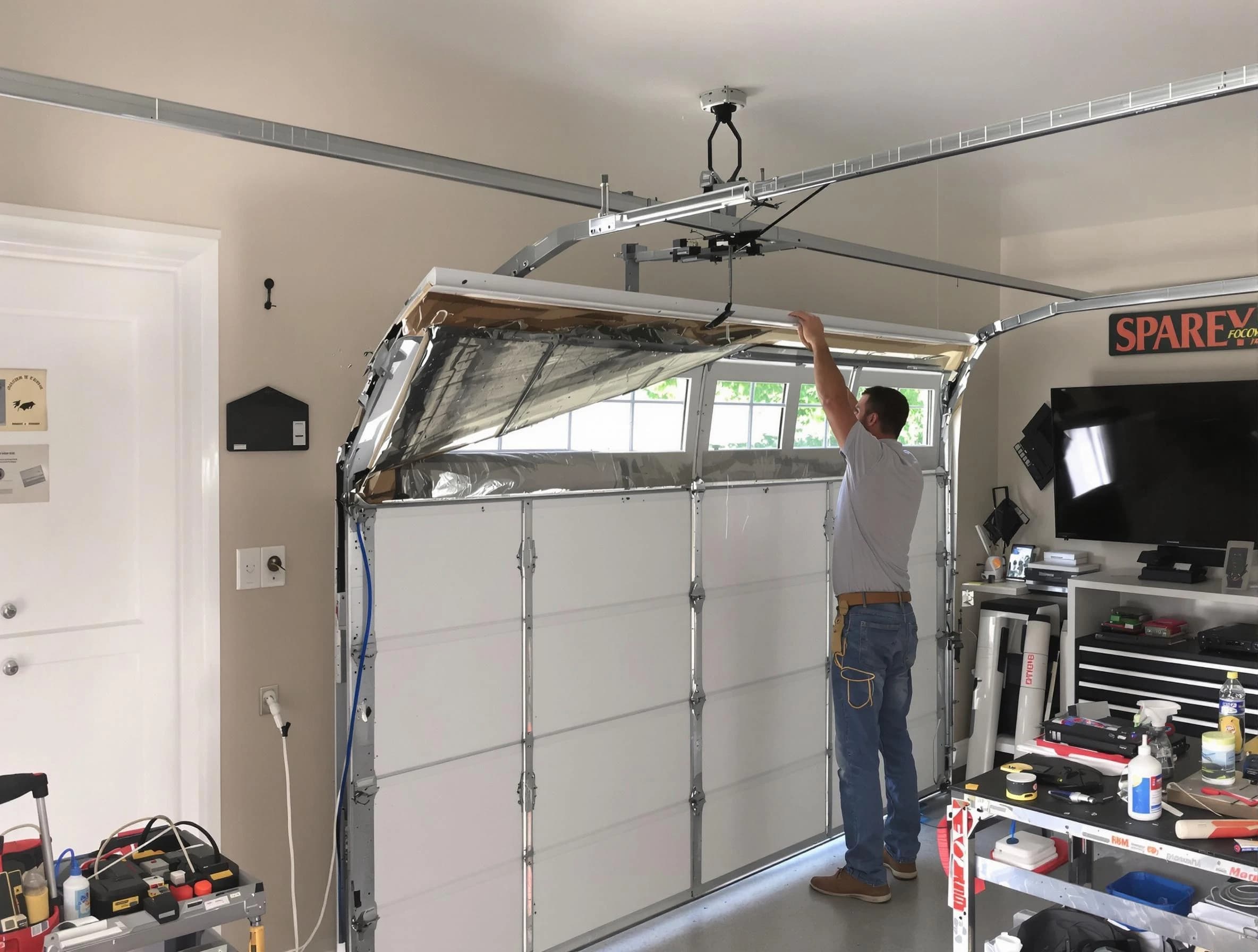 Garage door section replacement by Edison Garage Door Repair in Edison