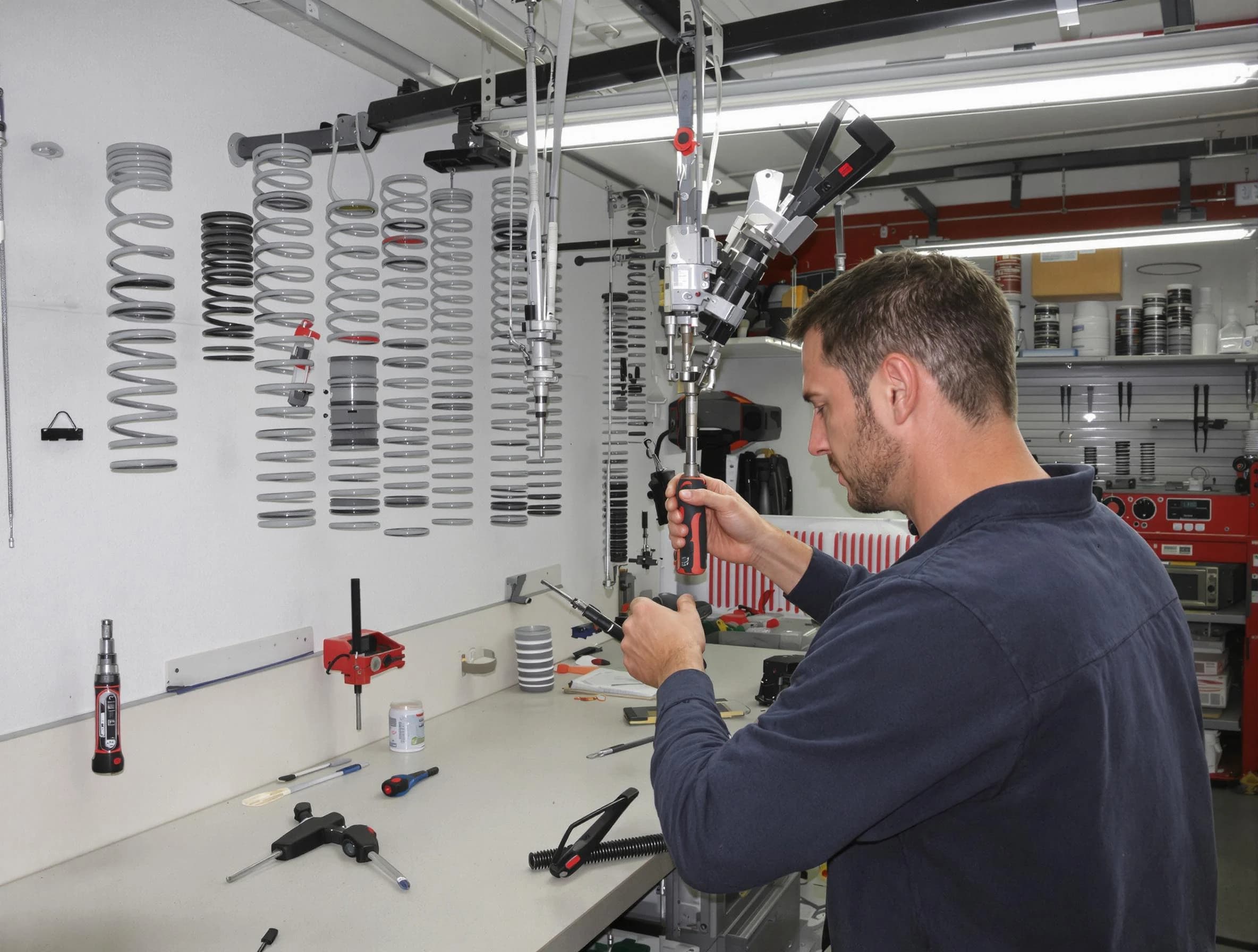 Edison Garage Door Repair safety certified technician performing precision spring replacement in Edison