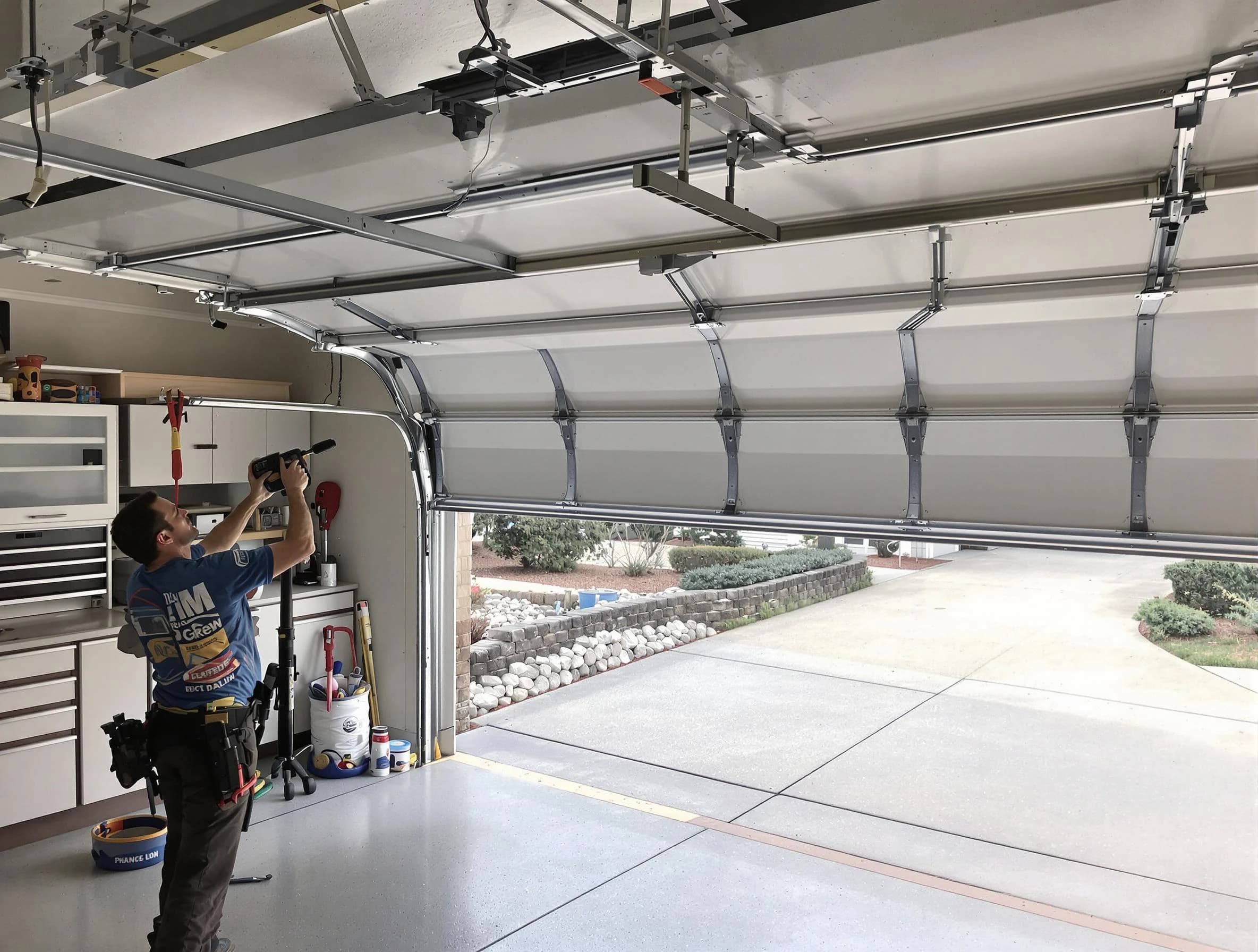 Garage door track repair service by Edison Garage Door Repair in Edison