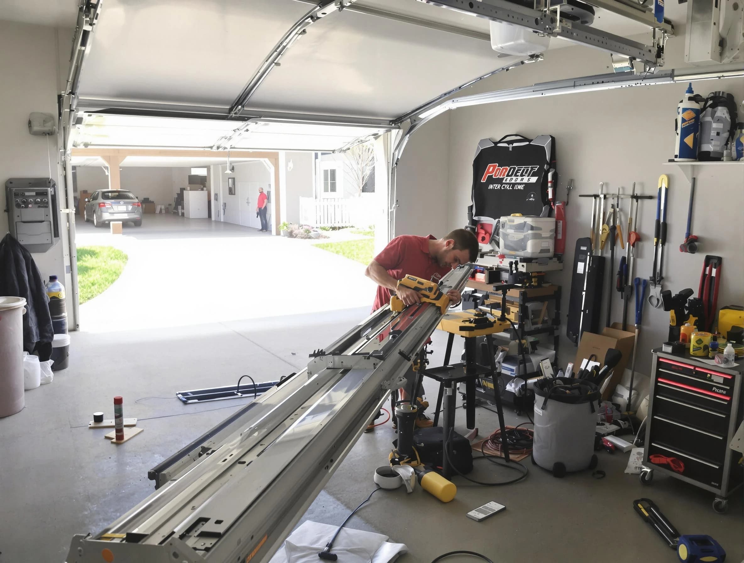 Edison Garage Door Repair expert performing track repair in Edison